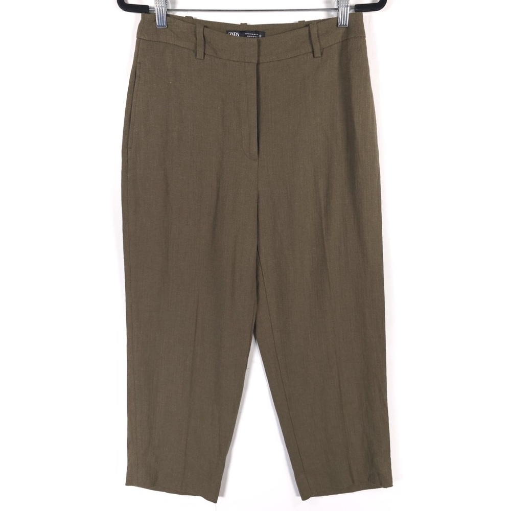 NWOT ZARA LINEN Blend Wide Leg Knit Pants Trousers Crop 2753/220/505 MEDIUM